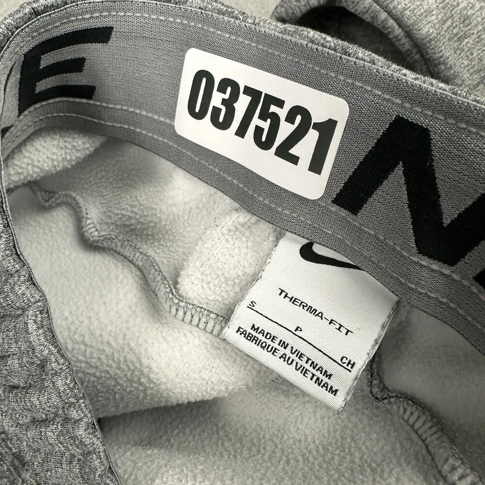 Nike Pants Men Small Gray Heather Sweatpants Jogger Swoosh Dri Fit Zip Pocket S